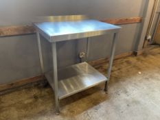 Stainless Steel Preparation Table 800 x 600 x 970m