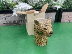 Boxed Quail Ceramic Animal Vase, Leopard, RRP: £62.50 Inc VAT