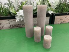 5no. Cosy Living Copenhagen Stone Pillar Candles, Combined RRP: £59.50 Inc. VAT