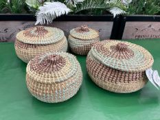 4no. Seagrass Baskets; 2no. 270 x 150mm & 2no. 200 x 120mm