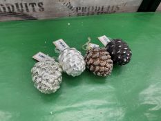 20no. Approx. Pinecone Baubles, Colours Vary
