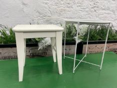 Tray Table 470 x 510mm Complete With Timber Stool 400 x 300 x 450mm