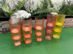 15no. Kitchen Goods Glass Tinted Tumblers
