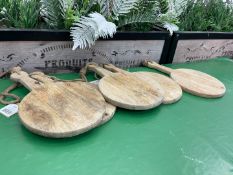 5no. Hill 20345 Round Hanging Hard Wood Chopping Boards, Combined RRP: £100.00 Inc. VAT