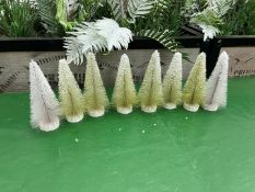 8no. Tabletop Frosted Tip Christmas Tree Decorations