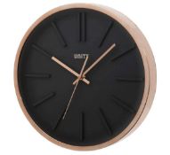 Boxed Unity UNSW931 Wall Clock, Rose Gold & Black, 350mm Dia
