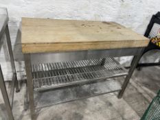 Stainless Steel Timber Top 3-Tier Preparation Table 1200 x 640 x 920mm