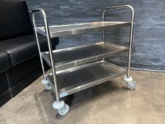 3 Tier Stainless Mobile Trolley as Lotted