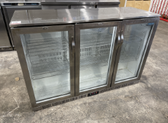 Polar Refrigeration 3-Door Undercounter Commercial Bottle Fridge 230V, 1350 x 500 x 900mm