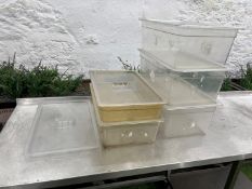 5no. Polycarbonate Food Safe Containers Sizes Vary