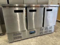 Polar Refrigeration G622 3-Door Stainless Steel Undercounter Commercial Fridge 230V, 1370 x 700 x