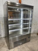 Tefcold MD1402X Stainless Steel Upright Commercial Display Fridge 230V, 1350 x 650 x 2000mm.