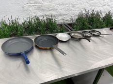 6no. Frying Pans Various Sizes, 2no. 320 x 50, 2no. 200 x 60 & 2no. 160 x 40mm