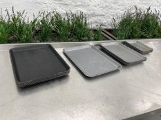 30no. Genware Galvanised Steel Serving Trays Various Sizes & Styles