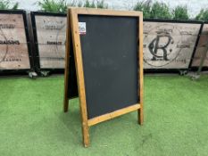 Timber Frame Chalk Board on A-Frame