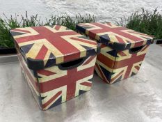 2no. Plastic Union Jack Boxes 290 x 390 x 230mm