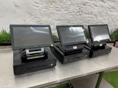3no. Casio V-R7000-BD EPOS Systems 24V Complete With 3no. Till Drawers, Please Note Cables Not