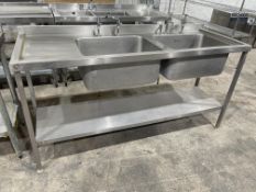 Stainless Steel 2-Tier, 2-Basin Sink 1800 x 650 x 1100mm