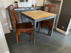 Timber Dinning Table & 2no. High Back Timber Framed Dinning Chairs Approx. 750 x 750 x 730mm ,