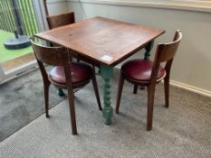 Timber Dinning Table & 3no. Timber, Leatherette Dinning Chairs Approx. 920 x 870 x 730mm, Please