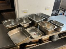 11no. Stainless Steel Gastronorm Pots as Lotted , Please Note: The Purchaser is Required to Remove