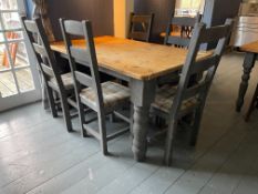 Timber Dinning Table & 5no. Timber Framed Dinning Chairs Approx. 1525 x 900 x 760mm , Please Note: