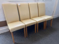 4no. Cream Leatherette Chairs as Lotted , Please Note: The Purchaser is Required to Remove this