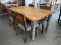 Timber Dinning Table & 4no. Timber Framed Dinning Chairs Approx. 1525 x 900 x 760mm , Please Note: