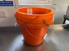 5no. Orange Plastic Buckets , Please Note: The Purchaser is Required to Remove this Lot from Its