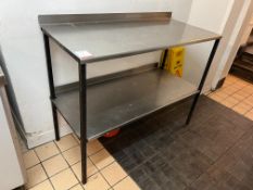 Steel Frame Stainless Steel Top Prep Counter With Splashback, 1200 x 520 x 910mm , Please Note: