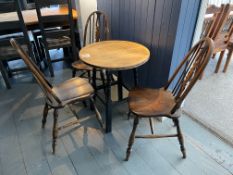 Timber Dinning Table & 3no. Timber Framed Dinning Chairs Approx. 610mm Diameter, Please Note: Chairs