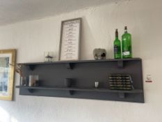 Timber Wall Mounted Shelving & Contents as Lotted , Please Note: The Purchaser is Required to Remove