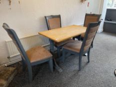 Timber Dinning Table & 4no. Wooden Frame Chairs as Lotted Approx. 1220 x 690 x 750mm , Please