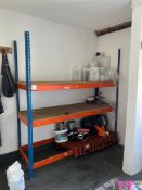 Collapsible Blue & Orange Shelving Unit , Please Note: The Purchaser is Required to Remove this