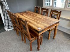 Rustic Style Timber Dinning Table & 6no. High Back Timber Framed Chairs Approx. 1830 x 935 x 750mm ,