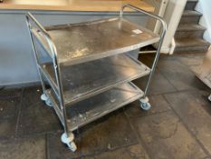 Stainless Steel 3-Tier Trolley , Please Note: The Purchaser is Required to Remove this Lot from