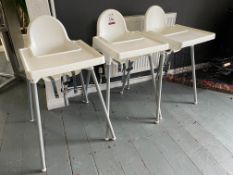 3no. Ikea Antilop Childrens Highchair with Tray as Lotted , Please Note: The Purchaser is Required