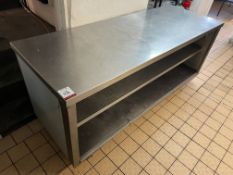 Stainless Steel Preparation Counter With Under Counter Storage , 2000 x 730 x 860mm , Please Note: