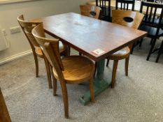 Timber Dinning Table & 4no. Timber Dinning Chairs Approx. 1200 x 680 x 730mm , Please Note: The