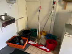 4no. Colour Coded Mops & Buckets as Lotted , Please Note: The Purchaser is Required to Remove this