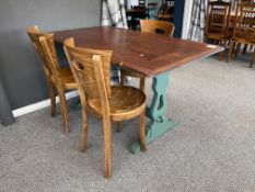 Timber Dinning Table & 3no. Timber Dinning Chairs as Lotted Approx. 1400 x 800 x 740mm , Please