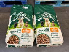 2no. James Wellbeloved Turkey & Rice Adult Large Breed Dog Food, 15kg