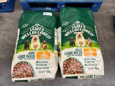 2no. James Wellbeloved Lamb & Rice Adult Large Breed Dog Food, 15kg