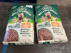 2no. James Wellbeloved Turkey & Rice Adult Small Breed Dog Food, 7.5kg, Please Note, BBE Passed