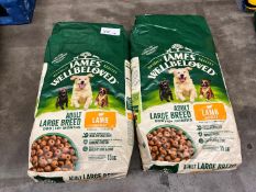 2no. James Wellbeloved Lamb & Rice Adult Large Breed Dog Food, 15kg