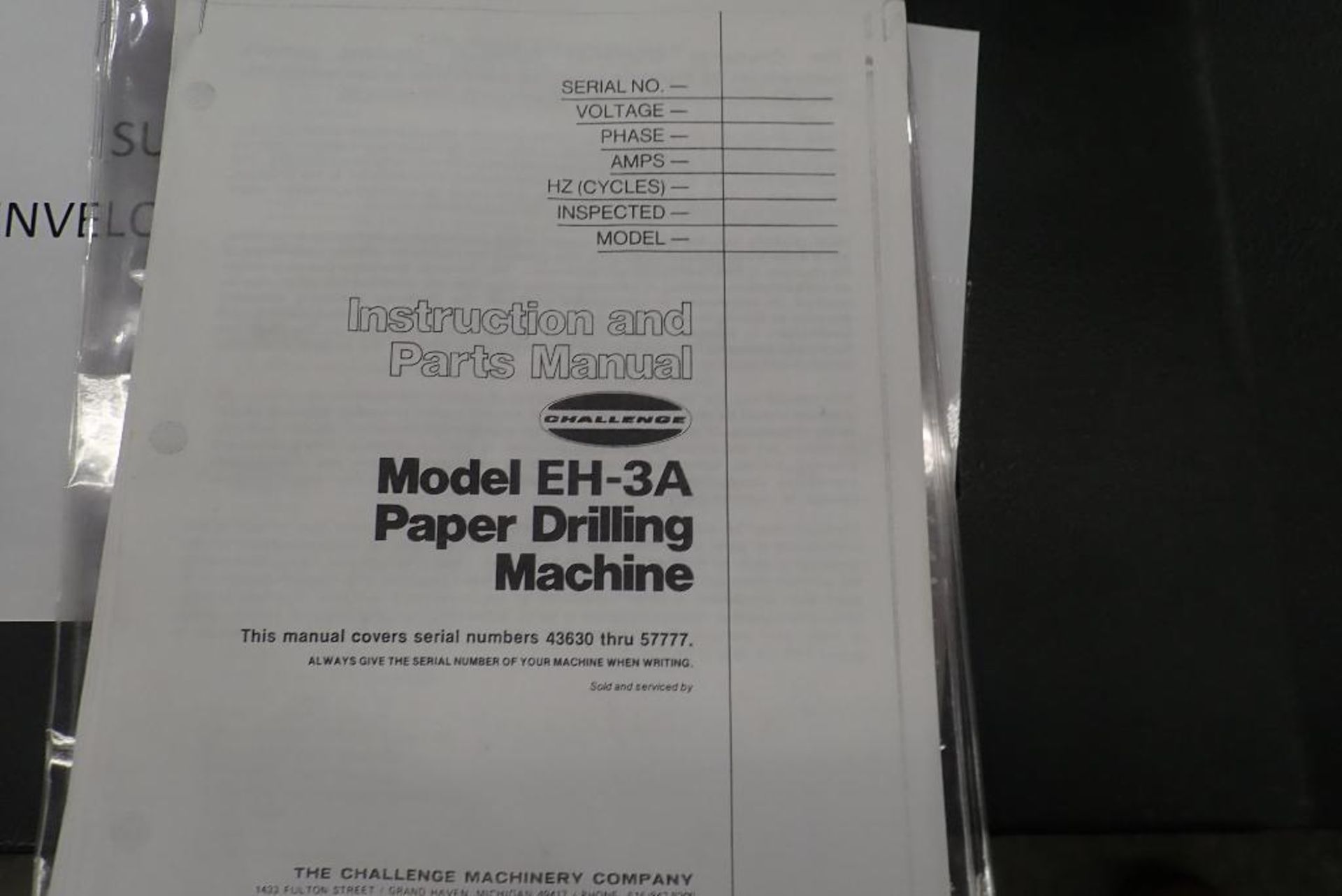 Challenger EH-3A 3-Hole Paper Drill. - Image 4 of 4