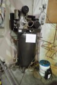 Princess Auto 5hp Vertical Twin Head Air Compressor w/Johnson Controls Dryer and DeVilbiss Dryer.