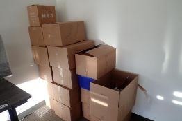 Lot of Approx. (16) Boxes Asst. Office Supplies and Kitchen Supplies.