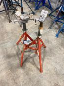 Lot of (2) Ridgid VJ-99 Pipe Stands w/ V-Heads