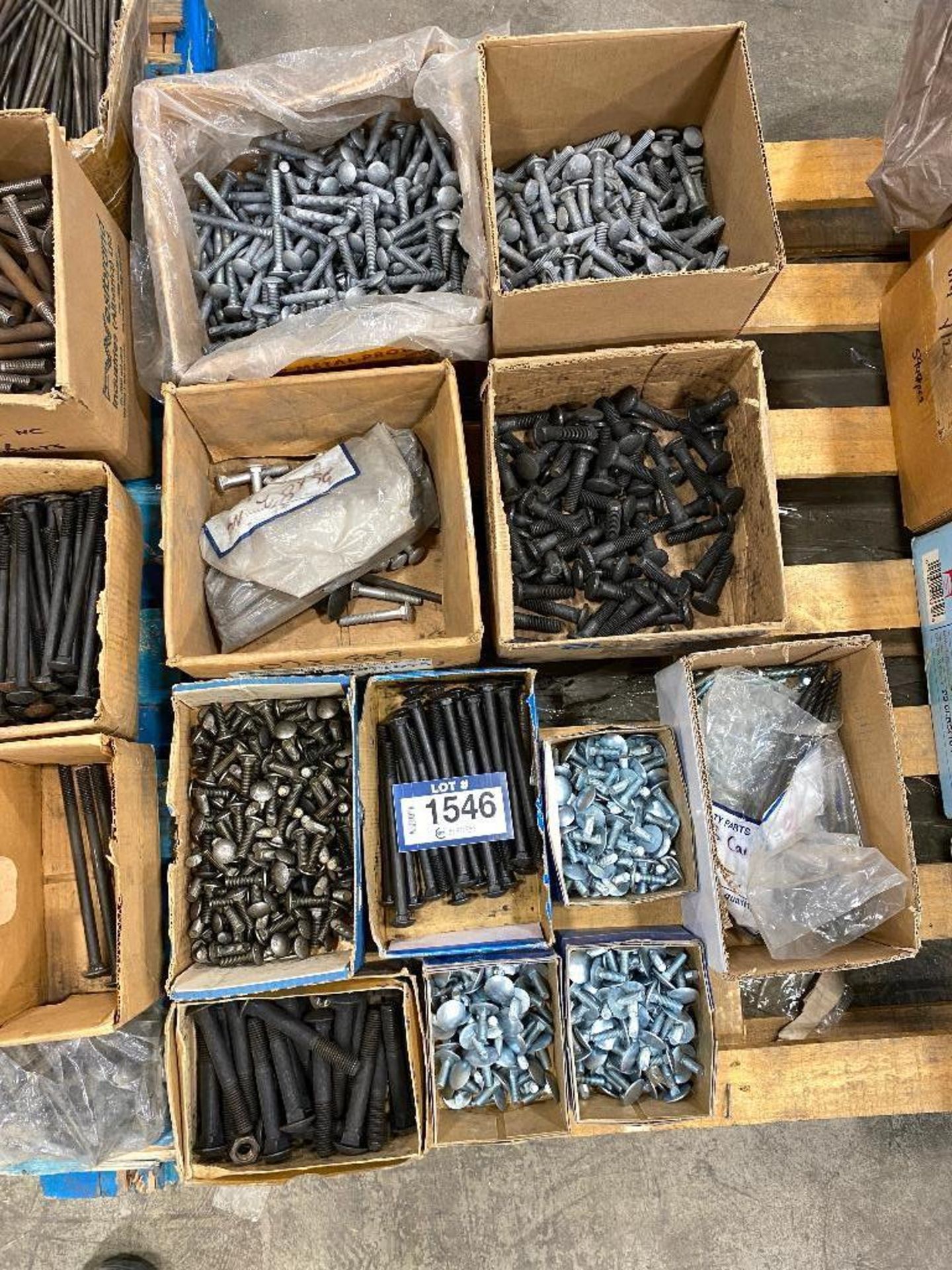 Lot of (11) Boxes of Asst. Carriage Bolts and Step Bolts, etc.